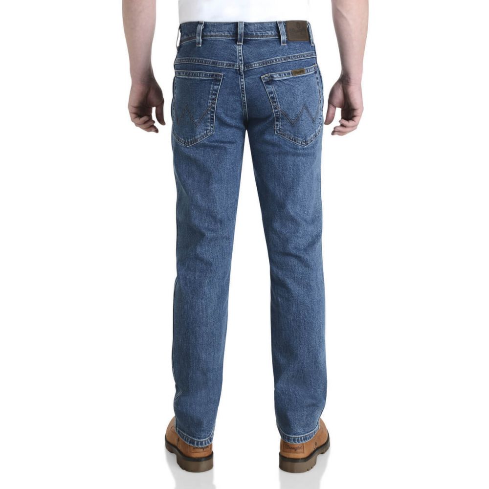 Wrangler Durable Stretch Denim Jeans Stonewash Blue