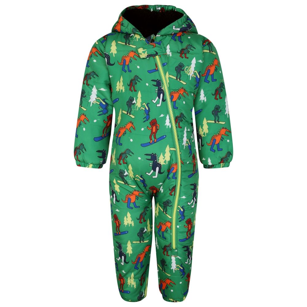 Dare2B Kids' Bambino II Waterproof Insulated Snowsuit Trek Green Dinosaur