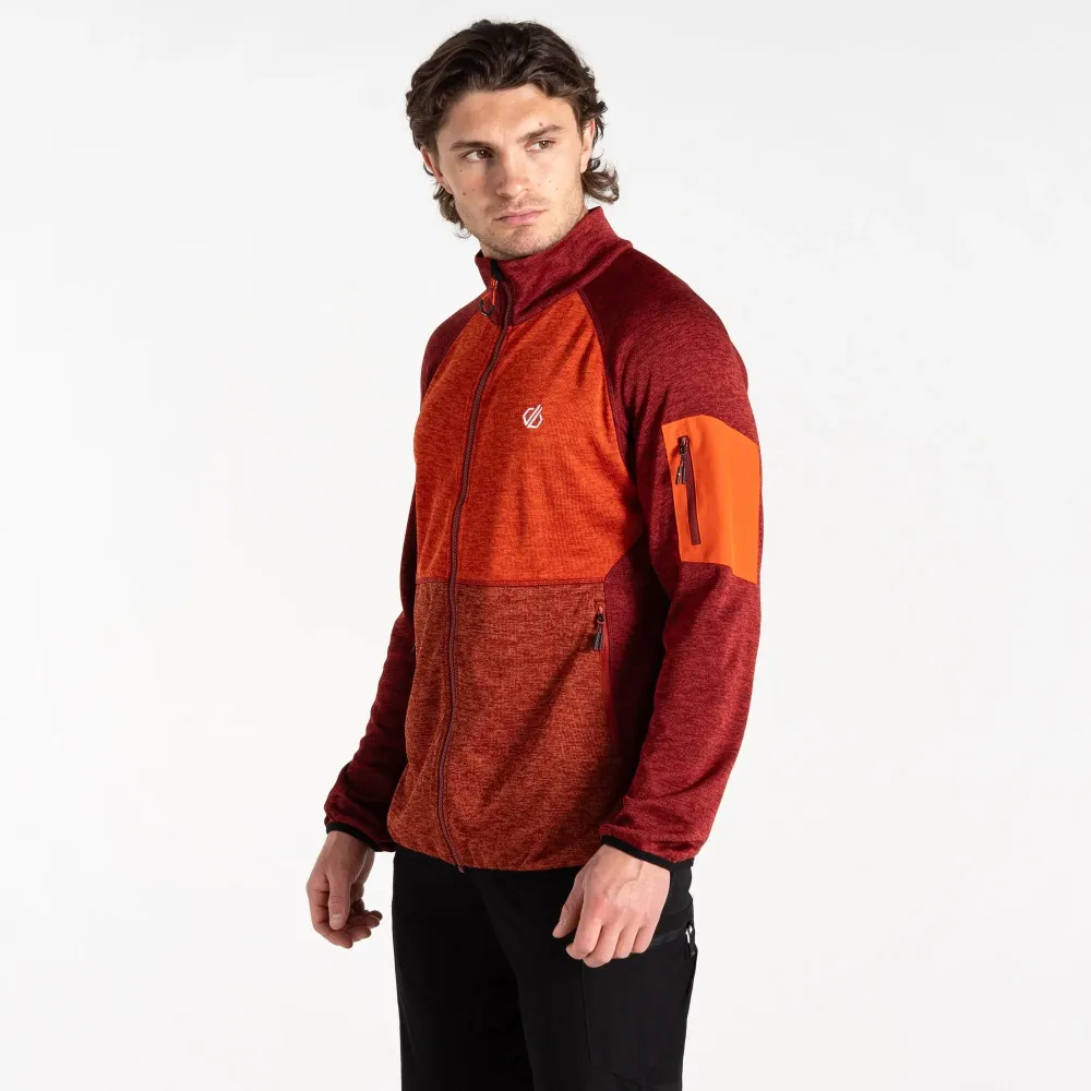 Dare2B Men's Torrek Mountain Zip Through Fleece Syrah Cinnamon Red