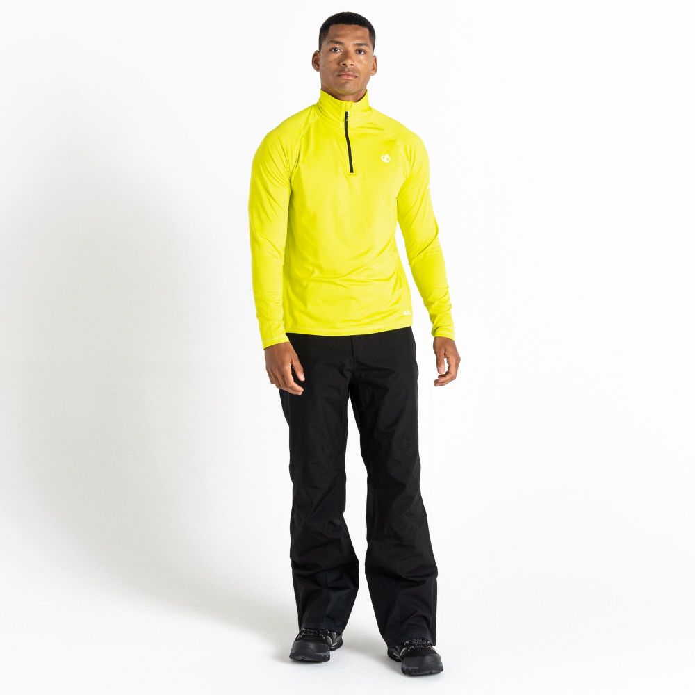 Dare2B Men's Fuse Up II Recycled Lightweight Core Stretch Ski Midlayer Neon Spring Yellow