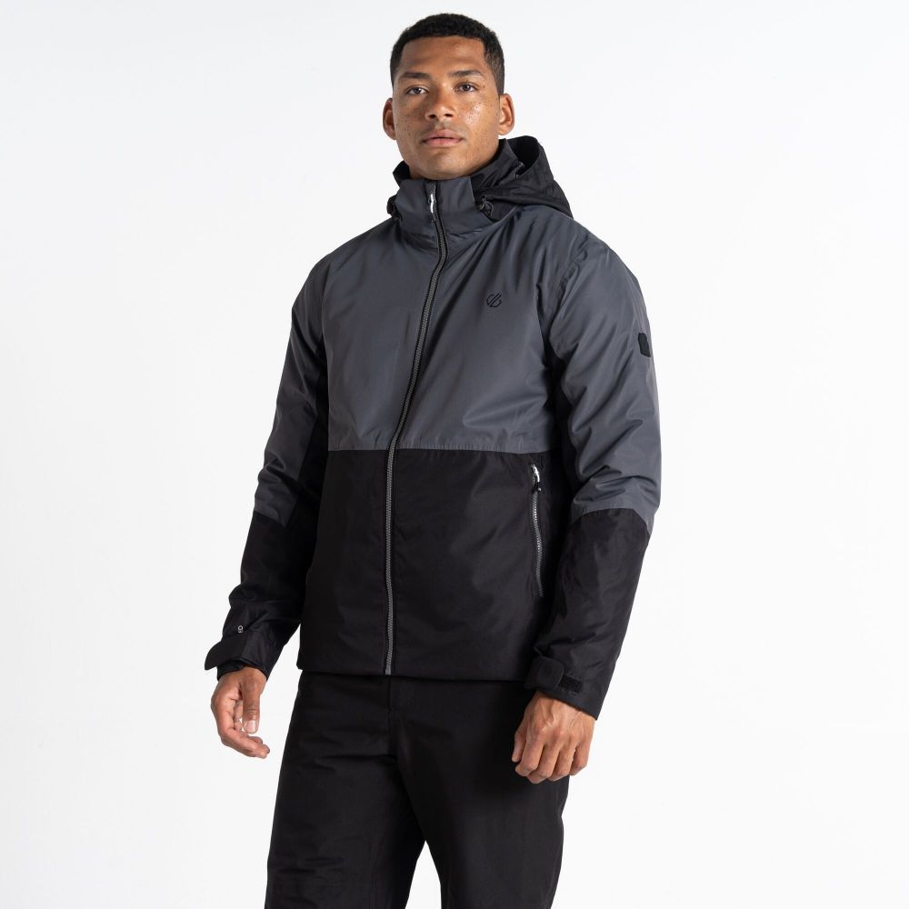  Dare2B Men's Precision Ski Jacket Black Ebony Grey  