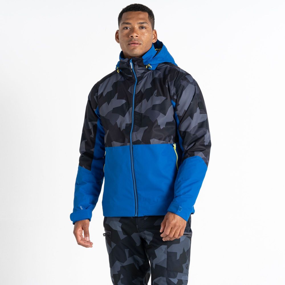 Dare2B Men's Precision Ski Jacket Blue Black Geo