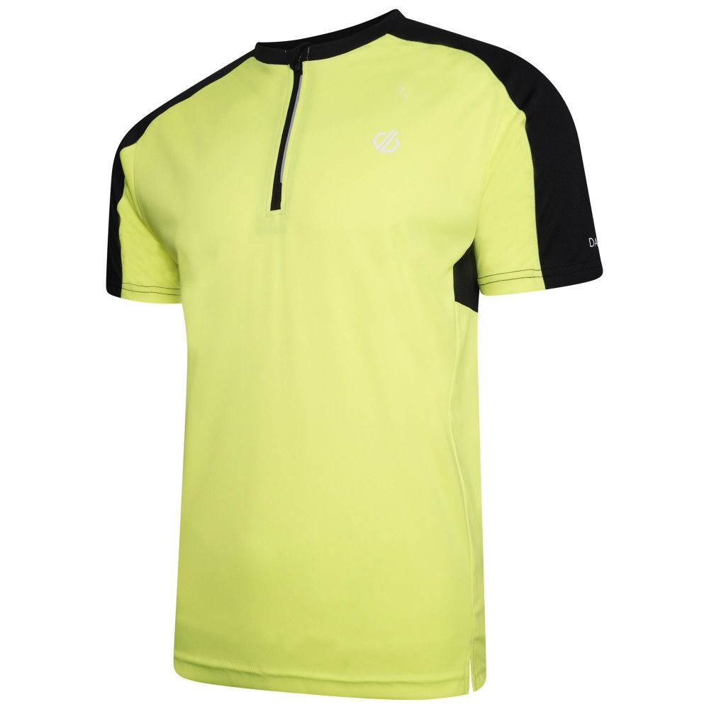 Dare2B Men's Aces II Lightweight Zip Up Top Fluro Yellow Black