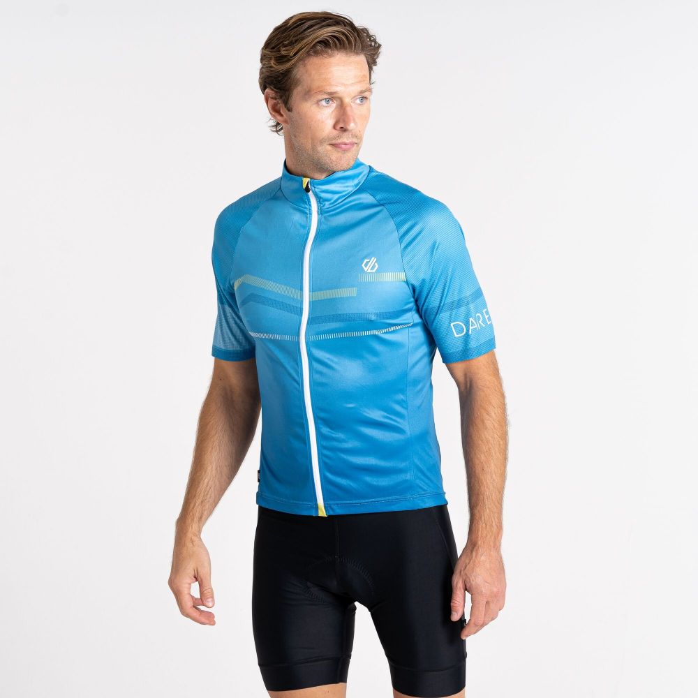 Dare2B Men's AEP Revolving Short Sleeved Jersey Wave Ride Blue