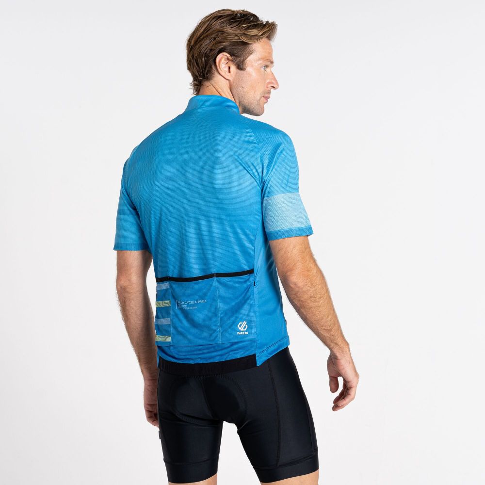 Dare2B Men's AEP Revolving Short Sleeved Jersey Wave Ride Blue