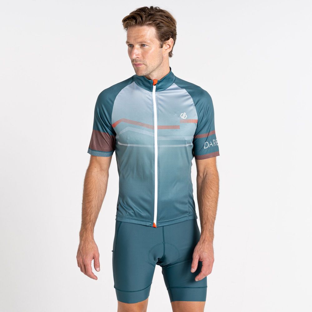 Dare2B Men's AEP Revolving Short Sleeved Jersey Mediterranean Green