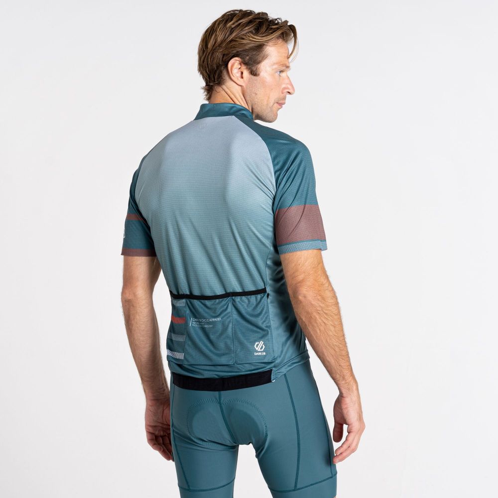 Dare2B Men's AEP Revolving Short Sleeved Jersey Mediterranean Green