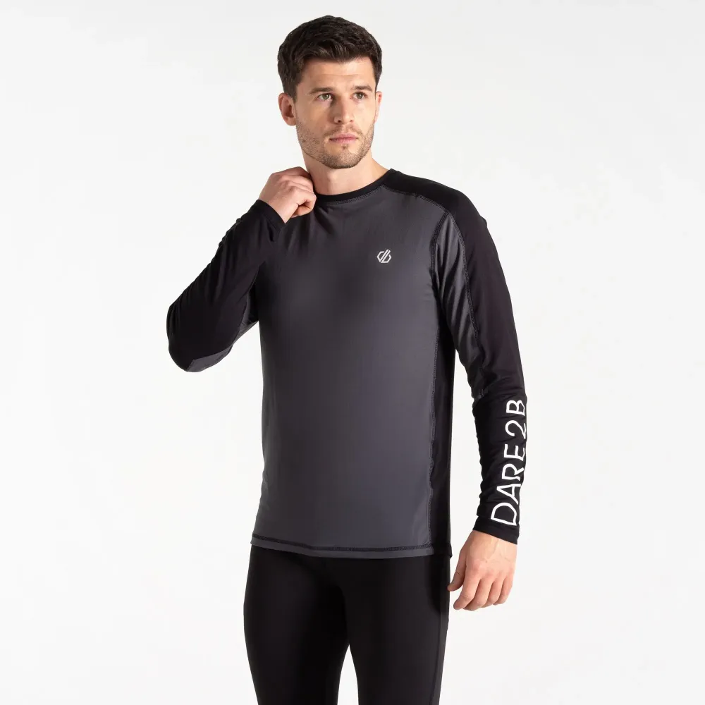 Dare2B Men's Exchange Ski Base Layer Top Black Grey