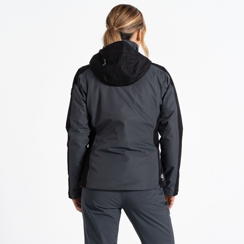 Dare2B Women's Climatise Ski Jacket Ebony Grey Black