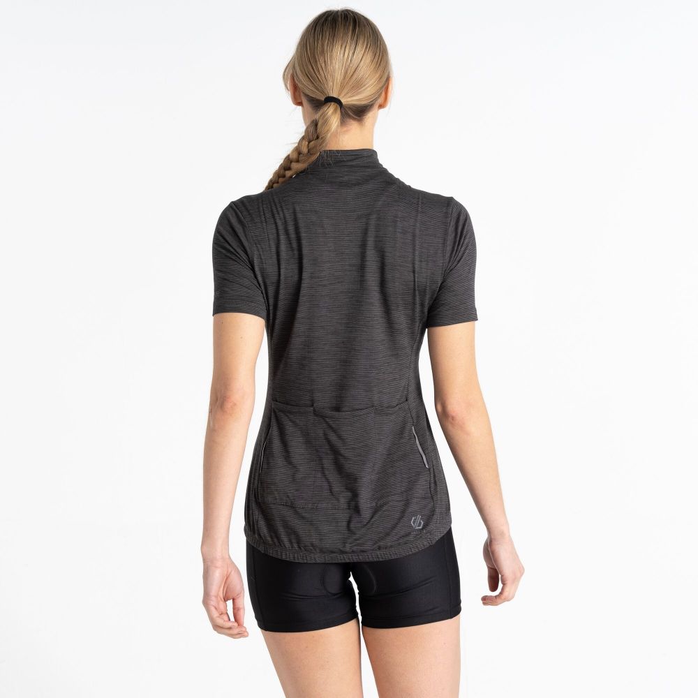 Dare2B Women's Pedal Through It Lightweight Jersey Black Marl