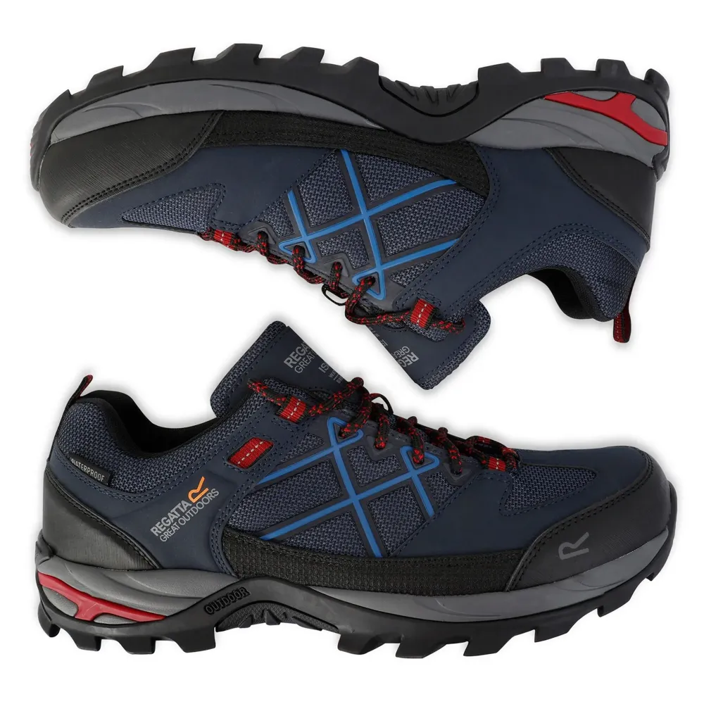 Regatta Men's Samaris III Low Walking Shoes Navy Rio Red