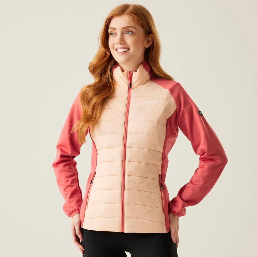 Regatta Women's Clumber V Hybrid Jacket Peach Parfait Mineral Red