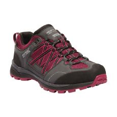 Regatta Womens Samaris II Waterproof Low Walking Shoes Dark Cerise Ash