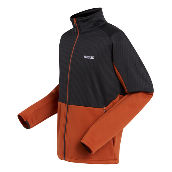 Regatta Mens Highton Winter Full Zip Fleece Burnt Copper Black