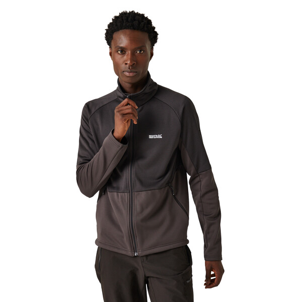 Regatta Mens Highton Winter Full Zip Fleece Ash Black